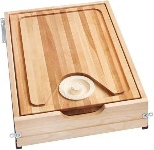Rev-A-Shelf Sistema de reemplazo de cajones de tabla de cortar con base de madera con cierre suave