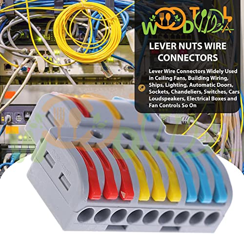 Image of Wire Nut Connectors Conductor - Push in Terminal Wire Connector - Compact Quick Wiring - Electrical Connector (4pcs, 3 to 9 Inline, Multi)