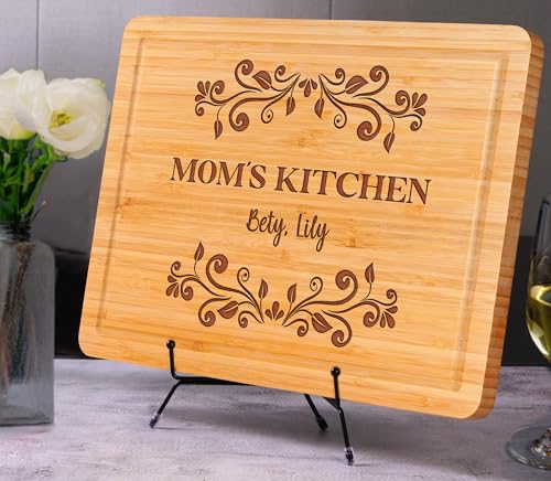 Tabla de Cortar Personalizada para Mamá, Regalo Ideal para el Día de la Madre o Cumpleaños de Abuela, con Nombres de los Nietos, Hecha a Mano en EE.UU. miniatura 2