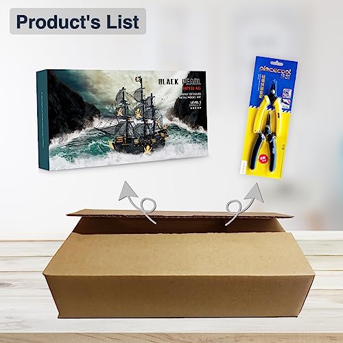 Image of Piececool 3D Metal Puzzles for Adults, Black Pearl Pirate Ship Model Kits with DIY Tools, Watercraft Metal Model Building Kit for Birthday