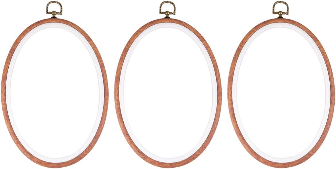LIFKOME 3pcs Embroidery Circle Hoop Tool Wooden Embroidery Hoops Modern Frame Great for Beginners Handcraft Sewing Decorative Projects
