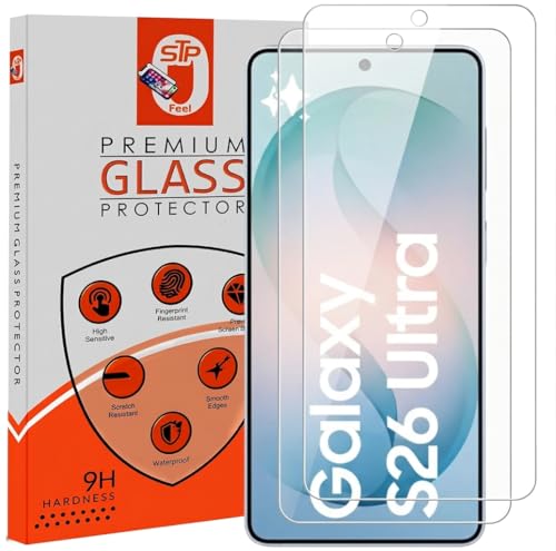 Image of STP FEEL Premium Transparent Tempered Glass Screen Protector Guard Compatible For Samsung Galaxy S26 Ultra 5G (Ultrasonic Fingerprint Working) (6.9 Inch, Pack of 2) | Edge to Edge Coverage