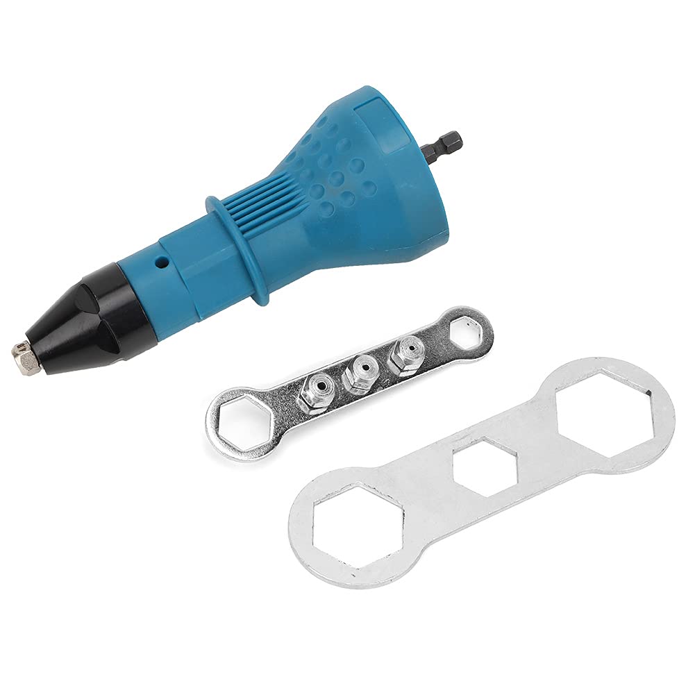 Adattatore per Attacco Pistola per Trapano per Rivetti Strumento per Carpentiere Elettrico Senza Fili Pistola per Rivetti Pop (Blue)