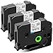 Invoker–Cintas de Etiquetas compatible para usar en lugar de Brother TZe-231 TZe231 TZ-231 Recambio Laminada Estandár 12mmx8m,para 1000 1005 e100 gl100 Negro sobre Blanco,pack de 3