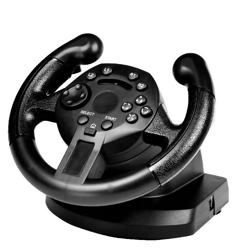 Volante for juegos - Motor sin escobillas de 6NM | Retroalimentación de motor dual | Compatibilidad multiplataforma (PC/PS3/PS4/Android) | Paletas sensibles a la luz | Plug and play sin controladores