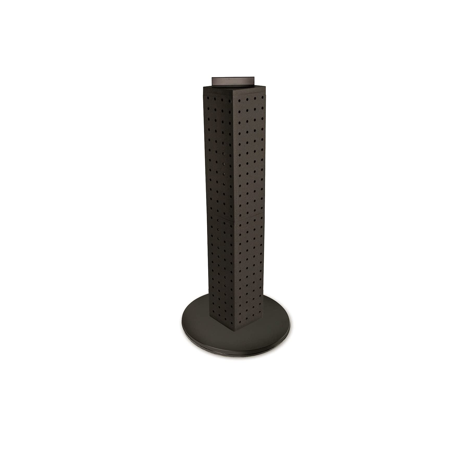 Azar Displays Black 700227-Blk Four-Sided 4"W X 24"H Pegboard Tower With Revolving 9" Base,