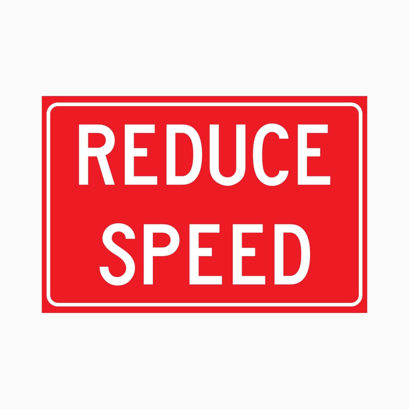 REDUCE SPEED Traffic Sign, 12x8 Inch Metal Tin Sign, Speed Reminder Wall Sign for Yard and Community Roads