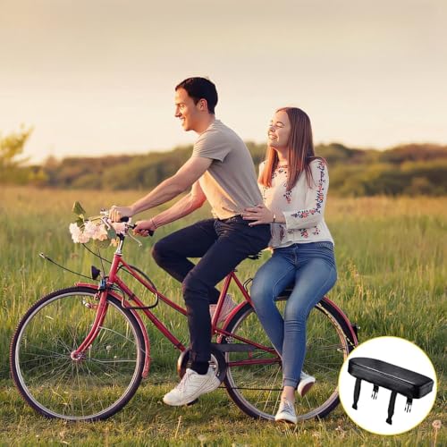 LEXICANMHS Fahrrad-Rücksitzkissen, schwarzer PU-Fahrrad-Rücksattel, bequemer Fahrradsitz, Mountainbike-Rücksitzkissen, Kinderrücksitz für Schulsport, Trail-Reiten,Größe: 31 x 15 x 4 cm