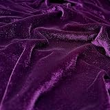 Mirco Velvet Fabric for Costumes and Crafting 61 Inches Width by The Yard Entelare(Deep Purple 1Yard)