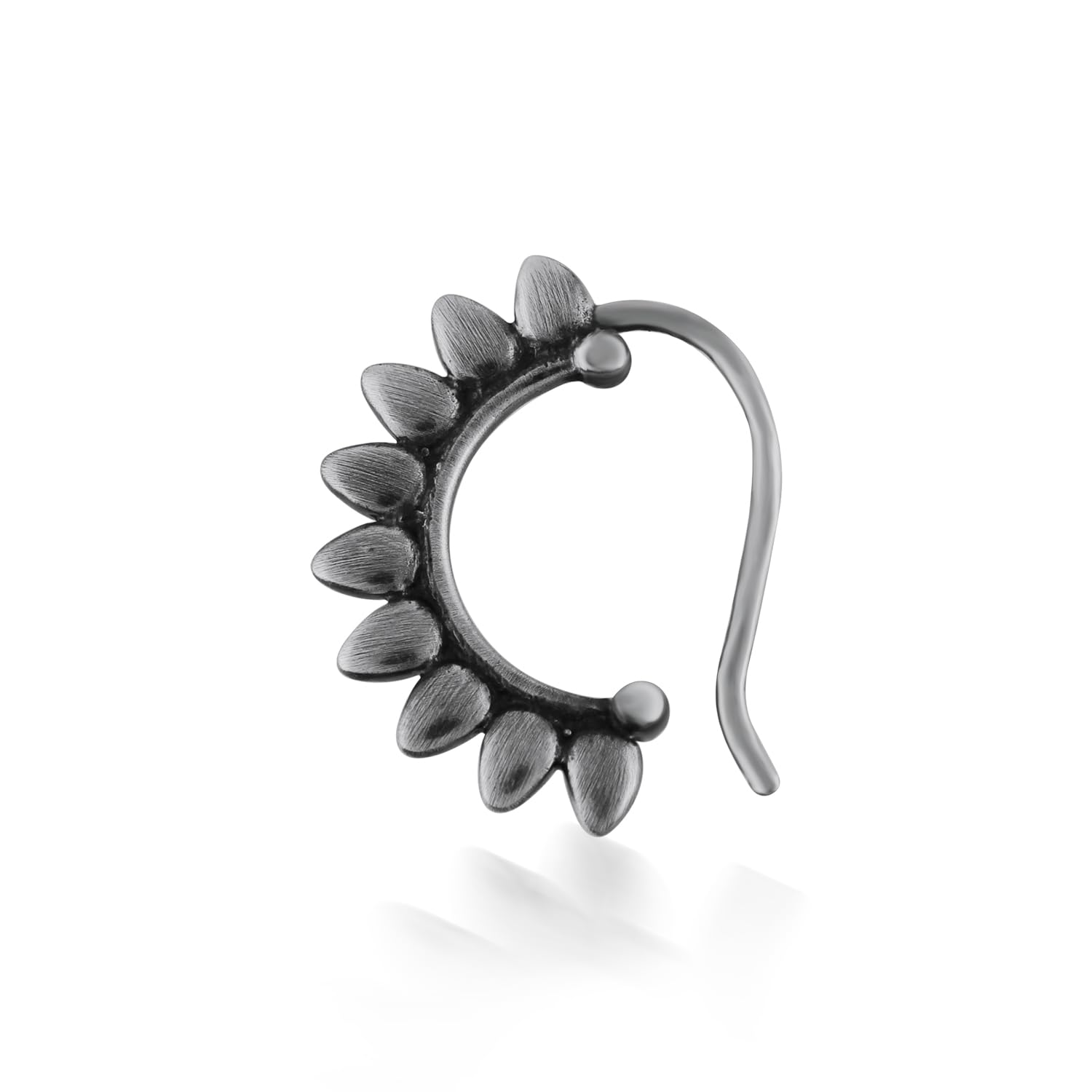 Gem O Sparkle Artisanal Elegance: Handmade 925 Silver Oxidized Petal Nath Nose Pin (B0CMLWT7C7) Amazon Price History, Amazon Price Tracker