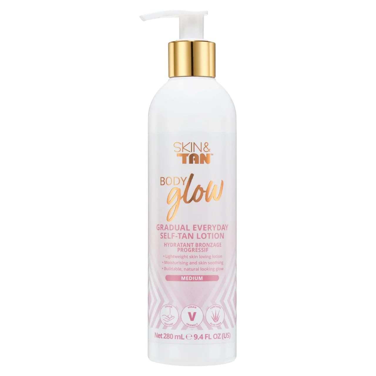 2 x Skinny Tan Body Glow blush Moisturising Gradual Tan Lotion Fake 280ml medium