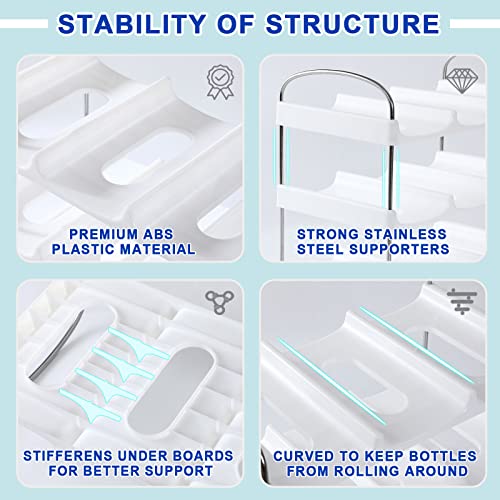 [ Large Compartment ] 3 Tier Water Bottle Organizer For Cabinet - 9 Bottle Holder For Tumblers, Cups, Wine Bottles - Kitchen Organization Shelf Rack For Countertop, Cupboard - Multiuse Home Storage #TOP5