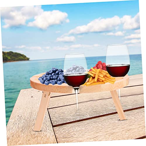 Table pliante extérieur ronde et portable pour pique-nique et vin