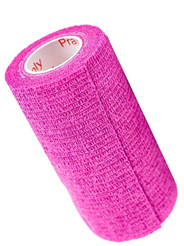 Image of Vet Wrap Tape (Fuchsia) (2 Pack) (4 Inch x 15 feet) Self Adhesive Adherent Adhering Cohesive Flex Self Stick Bandage Grip Roll Dog Cat Pet Horse