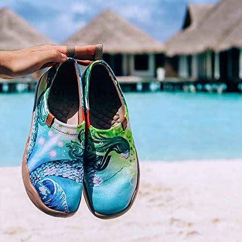Image of UIN Women's Artistic Slip-On Shoes Vibrant Floral Casual Loafers Lightweight Comfortable Travel Footwear