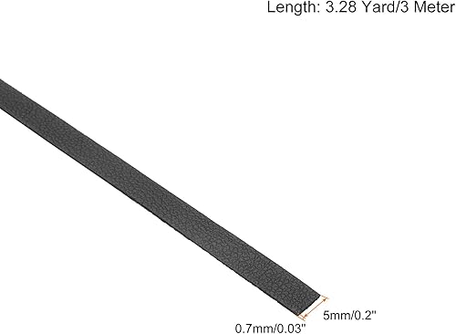 Miniatura 2 de uxcell Cordón de cuero, 3.28 yardas 0.197 in tira de cuerda plana de poliuretano trenzado para bolso, bolso, cordones de zapatos, manualidades,