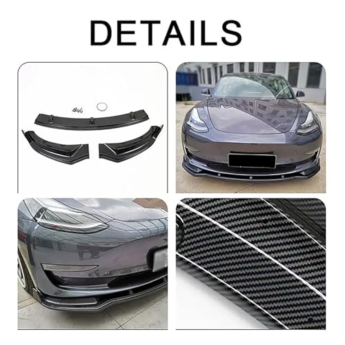 Diffuseur de pare-chocs arrière Tesla Model 3 en carbone mat élégant - 5