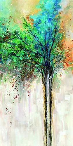 Canvas Wall Art Green Abstract Tree Woods Artwork Canvas Print Paintings for Wall and Home Decoration