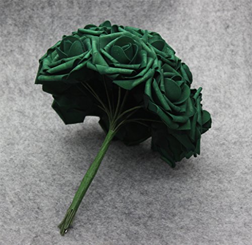 25Pcs Artificial Flower，Real Touch Artificial Foam Roses Decoration Diy For Wedding Bridesmaid Bridal Bouquet Centerpieces Party (25, Army Green) #TOP2