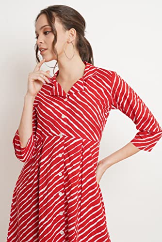 Image of COTLAND Fashions Jaipuri Cotton Flared A-Line Dress for Women