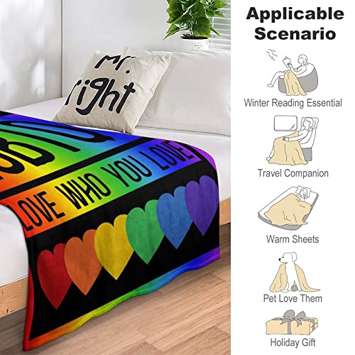 Pride Blankets Gifts, 50"X40" Bed Throw Blanket For Glbtq, Soft Warm Cozy Fluffy Throw Plush Blanket, Lightweight Pride Blanket Decor Suitable For Couch Sofa Bed Living Room #TOP6