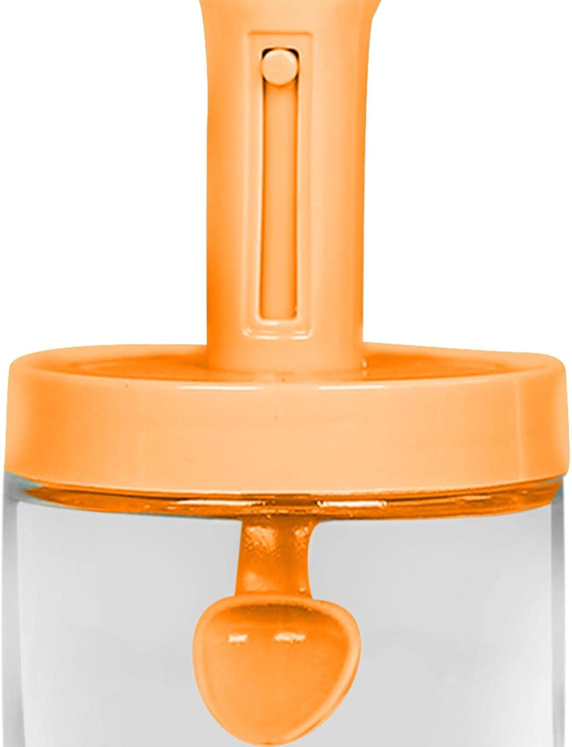 5xGlass Condiment Pot with Spoon Organizer Pepper Transparent Dispenser Seasoning Box Sugar Bowl for Kitchen BBQ Household Home