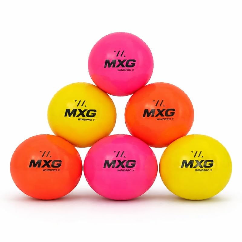 MXG WINDPRO X Wind Ball Cricket Practice Training | Street Cricket, Ground Match Play, Indoor & Outdoor Use (Multicolor, Pack of 6)