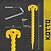 Fstop Labs 8 Pack Large 10 inch Outdoor Tent Stakes Heavy Duty Screw Style for Camping, Hiking, Ultimate Ground Stakes Ground Anchors Pegs