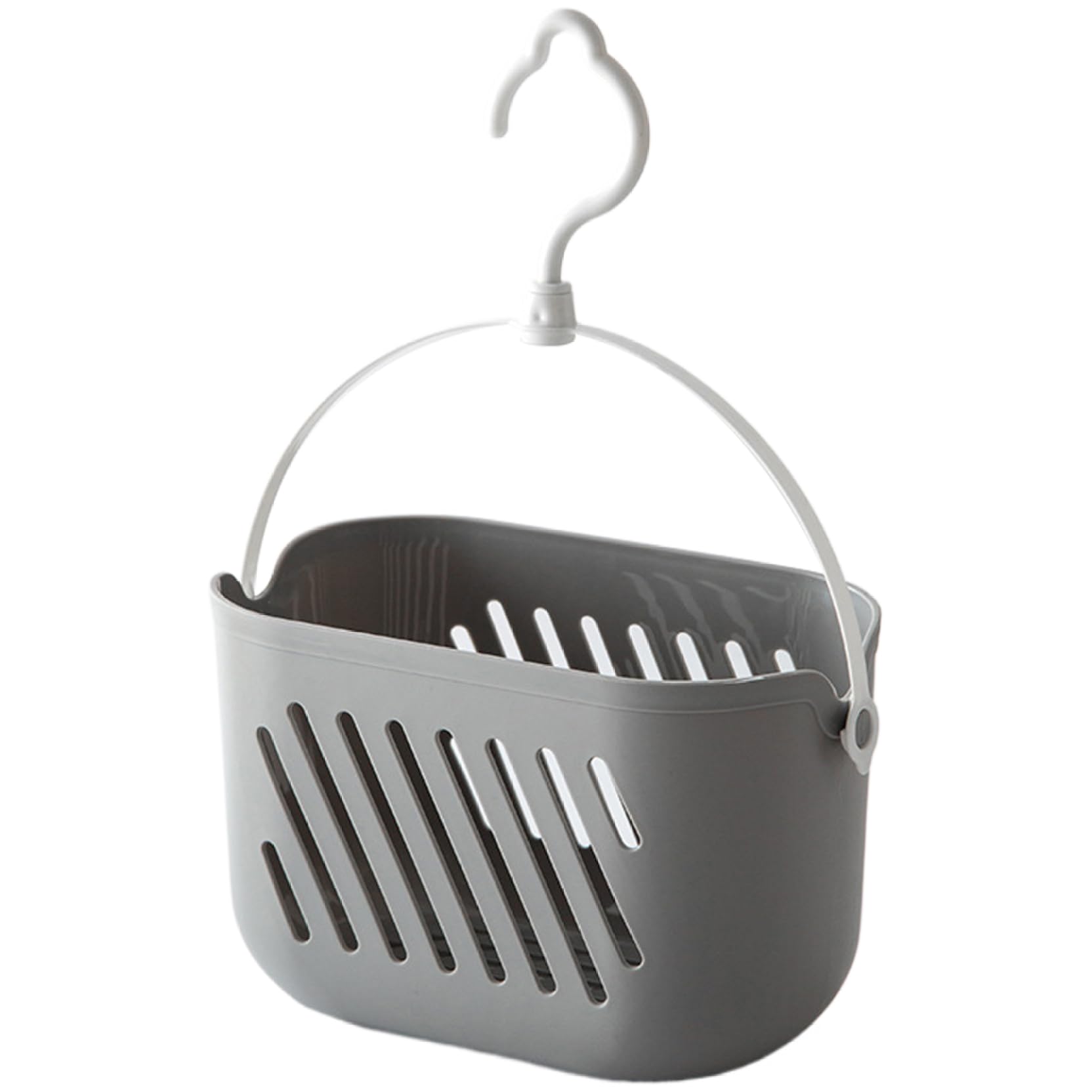 Vervevum Portable Shower Caddy Basket, Hollow-Out Plastic Shower Caddy, Hanging with 360° Rotating Hook, Portable Baskets for Home Bathroom Kitchen, Plastic