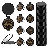 100pcs Black Compact Mirror Bulk Gifts for Women, Mini Inspirational Purse Handheld Makeup Pocket Mirror, Round Portable Makeup Folding Mirrors Gift for Christmas Valentine Daily Travel Coworker