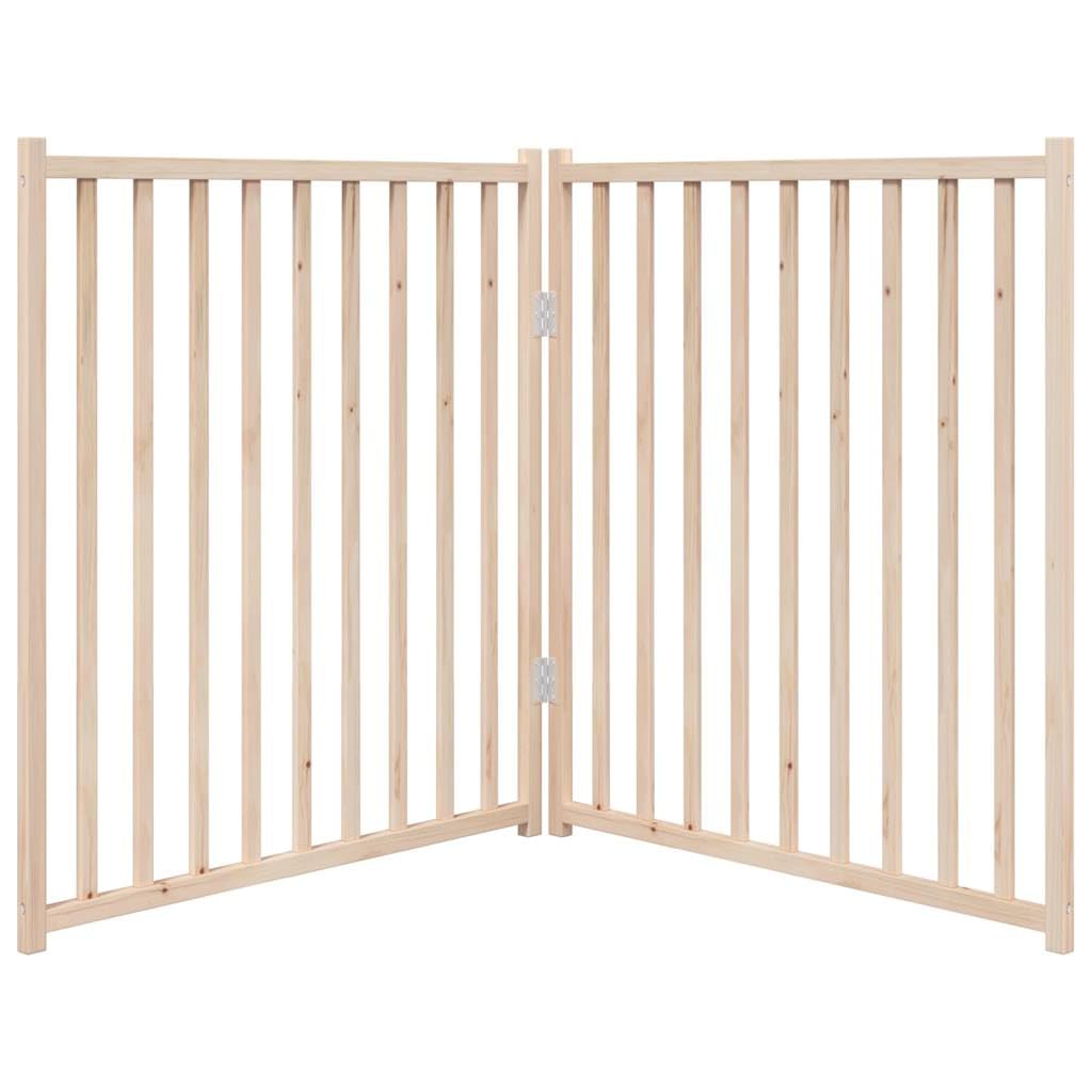 vidaXL Barrière pour Chien Pliable 2 Panneaux 160 cm Bois Sapin Massif, barrière de sécurité pour Animaux de Compagnie, barrière pour Chien pour escaliers, barrière pour Chiots pour escaliers