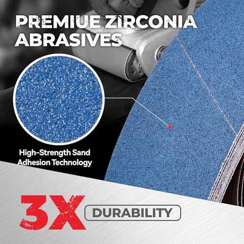 6 x 48 inch zirconia sanding belts 8pcs 2 each of 406080120 assorted grits belt sander sanding belt for knife blade sharpening metal polishing derusting woodworking