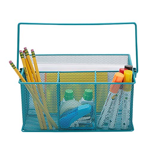 Mind Reader Network Collection, 4-Compartment Utensil or Supply Caddy with Handle, Countertop or Desktop Organizer - Image 4
