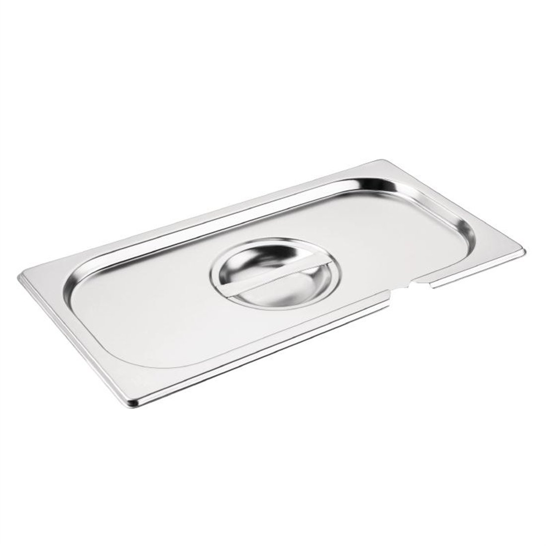 Vogue CB173 Stainless Steel 1/3 Gastronorm Notched Lid Cover Top Food Storage, Silver