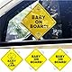 TRKETK 3 Stück Baby on Board Schild für Auto mit Saugnäpfen, 12,7 x 12,7 cm, Sicherheit, wasserdicht, Baby an Bord, Autozubehör, Schild, wiederverwendbar, Kinder an Bord, Autoaufkleber, Warnung