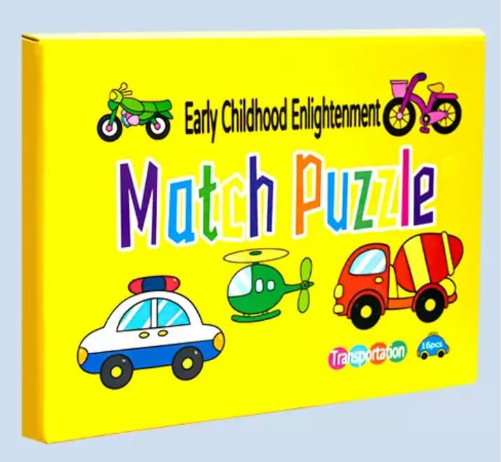 Early Learning Match Puzzle Card for Kids (Transportation), Multicolor, 39.8cm X 39.8cm