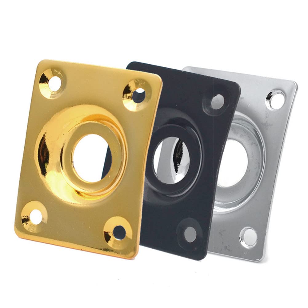 Wresetly Vierkante Stijl Jack Plaat Gitaar Jack 1/4 Output Input Jack Socket Voor Elektrische Gitaar Onderdelen & Accessoires Goud