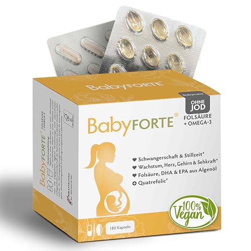 BabyFORTE® Folsäure ohne Jod + Omega-3 vegan mit Algenöl | 17...