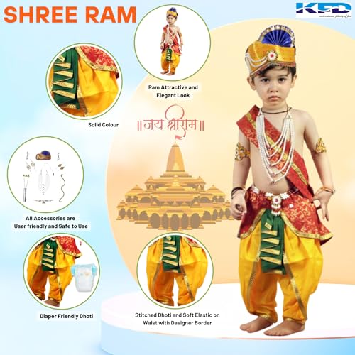 Image of Kaku Fancy Dresses Ram Costume for Kids Infant Baby Ram Dress for Boys with Accessories
