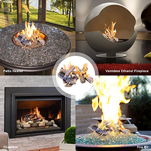 B-Hotte Gas Fireplace Logs,Ceramic Wood Logs For All Types Of Indoor, Gas Inserts, Ventless & Vent Free, Ethanol, Electric, Propane Or Outdoor Fireplaces & Fire Pits, Burning Accessories #TOP2