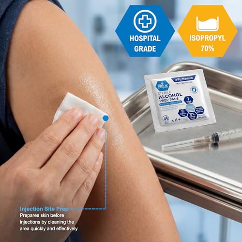 Image of MED PRIDE Sterile Alcohol Prep Pads, 70% Isopropyl, 2-Ply, 200-Count Pack