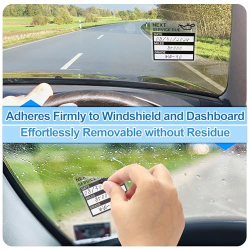 Image of for Oil Change Sticker Static Cling, Clear Stickers 120 Pcs 2 inchx 2 inch Next Service Due Sticker for Windshield, Easy to Peel with No Residue for Car Auto Vehicle Window (Grey)