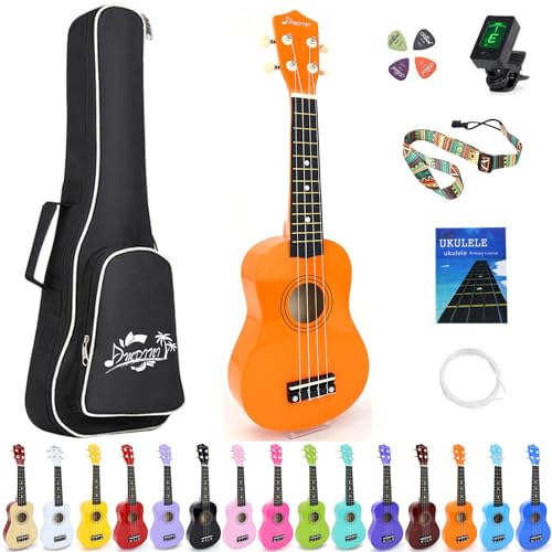 Amdini 21 Inch Ukulele for Beginners Basswood Soprano Ukelele Kit for Kids Adult Student Starter...