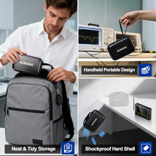 Image of AURSINC Tinysa Ultra+ ZS407 7.3GHz Spectrum Analyzer Bundle with Hard Case | 100kHz-7.3GHz, 2-in-1 RF Signal Generator, 4 inch Touchscreen with Shockproof EVA Case for Field RF Testing, 5000mAh battery