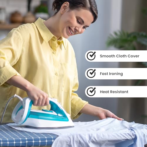 image for YIERYA Ironing Board with Iron Rest,Foldable Iron Board Reinforced Ste