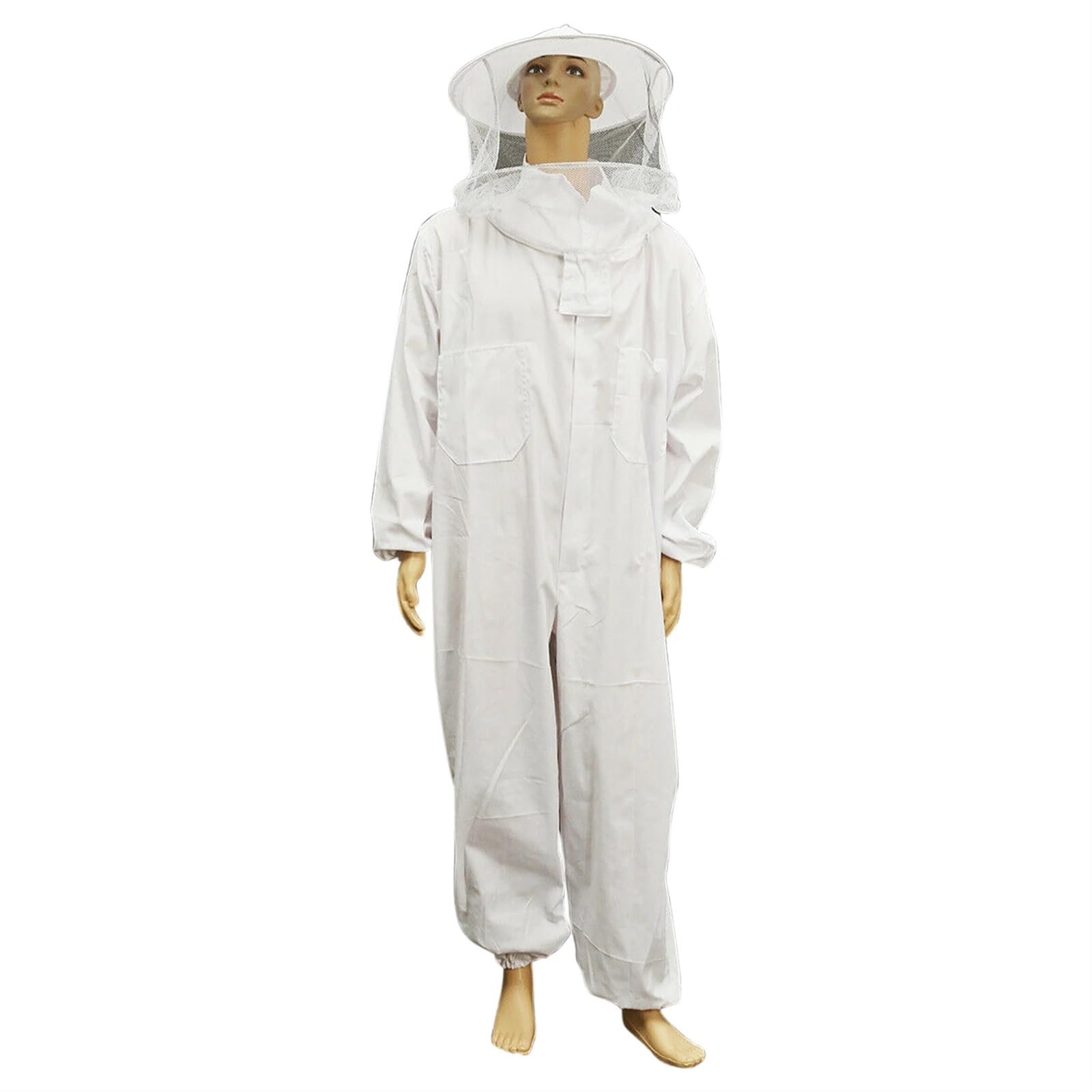 Ropa De Apicultura Traje de seguridad for principiantes con velo, ropa protectora, traje apicultura, sombrero, apicultor profesional, cuerpo completo, antiabejas for el hogar(WHITE,L)