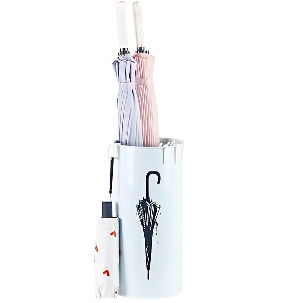 Porte-parapluie rond en métal blanc SBTXHJWCGLD pour entrée
