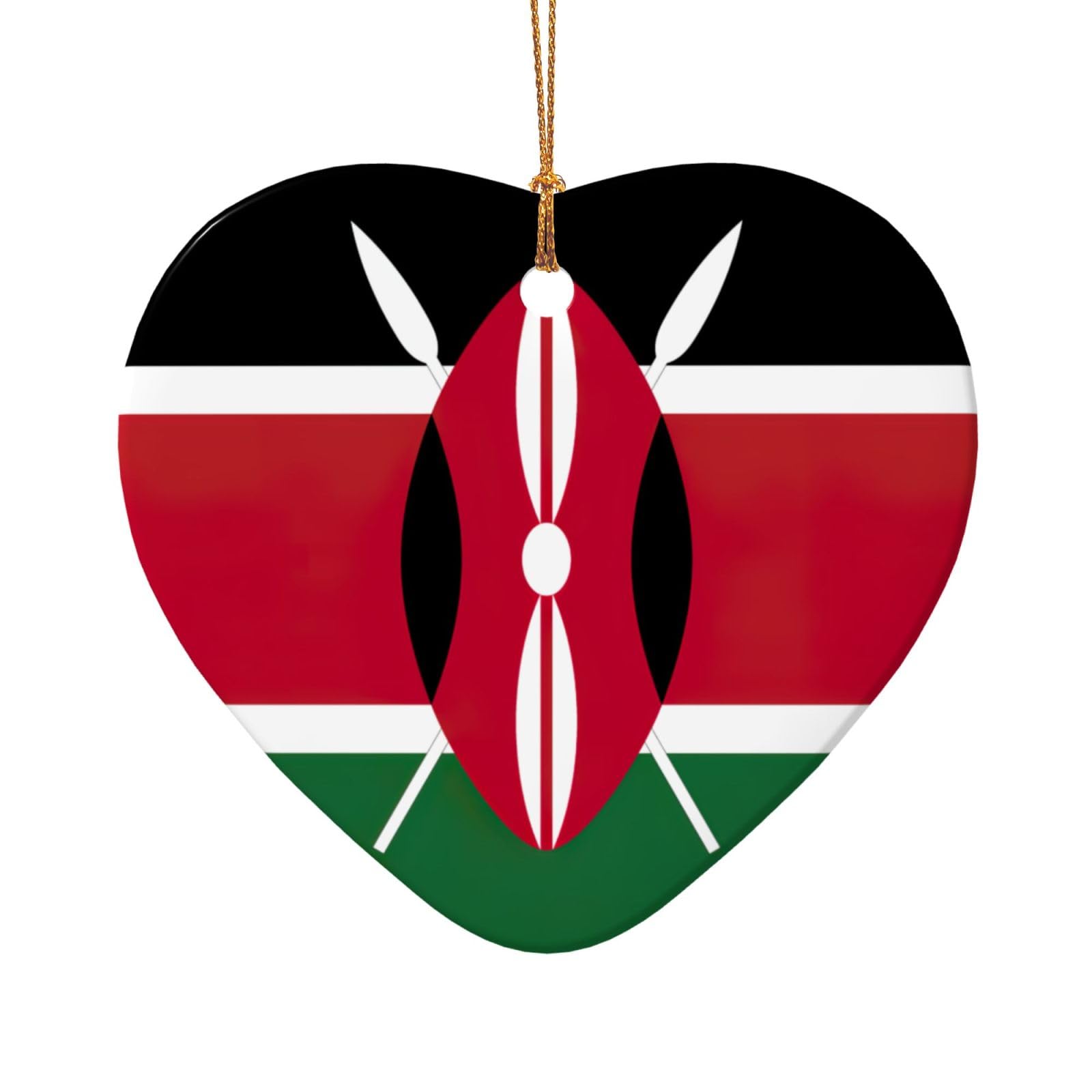 Flag Of Kenya Christmas Tree Decorations For Home Holiday Pendant Xmas Ornaments Bauble Gifts