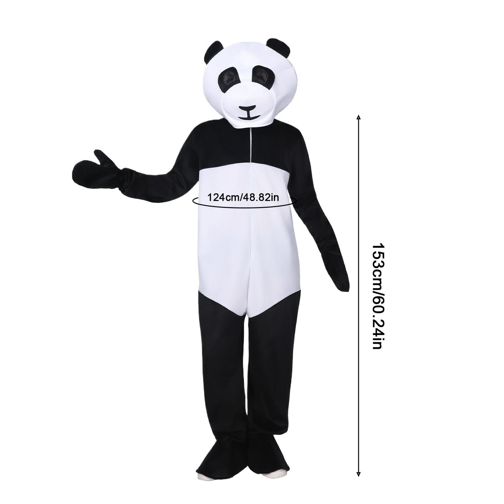 Costume Da Animale Per Adulti Body Per Halloween, Recitazione E Giochi Di | Con Cappuccio A Forma Di Testa Da Panda Per Donne E Uomini Tra Per Le Feste Di Compleanno, Scuola, Club