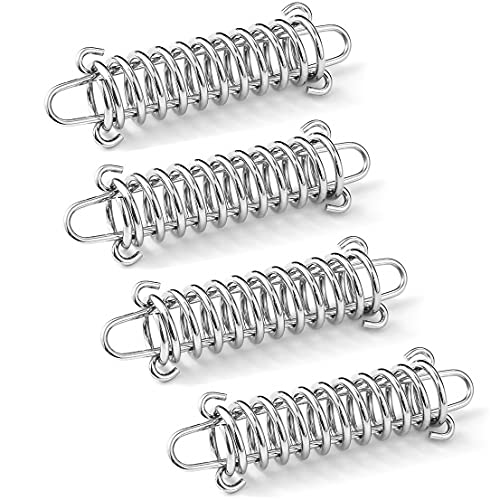 4Pcs Steel Tent Fixed Buckle Spring Wind Rope Buckle Tent Spring Buckle For Tent Camping Hiking Backpacking Outdoor Activity, Silver #TOP14